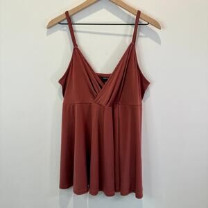 Torrid Tank Top Women's Size 1 Rust Neutral Stretchy Comfy Layer Adjustable
